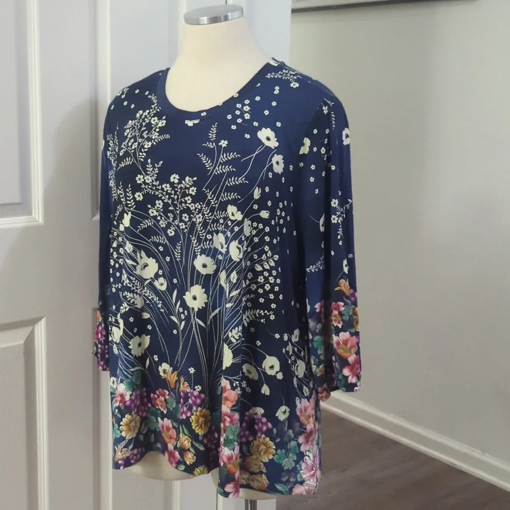 JOHNNY WAS The Janie Favorite Floral Puff Sleeve Top ~ NWT